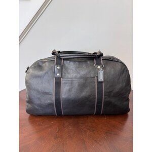 Coach Heritage Black Leather Travel Duffle Bag F70561 Hang Tag No Strap